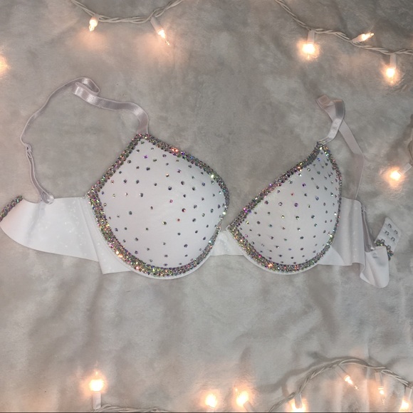 *NOW SOLD* Stunning Swarovski Crystals White Bra - Picture 4 of 8